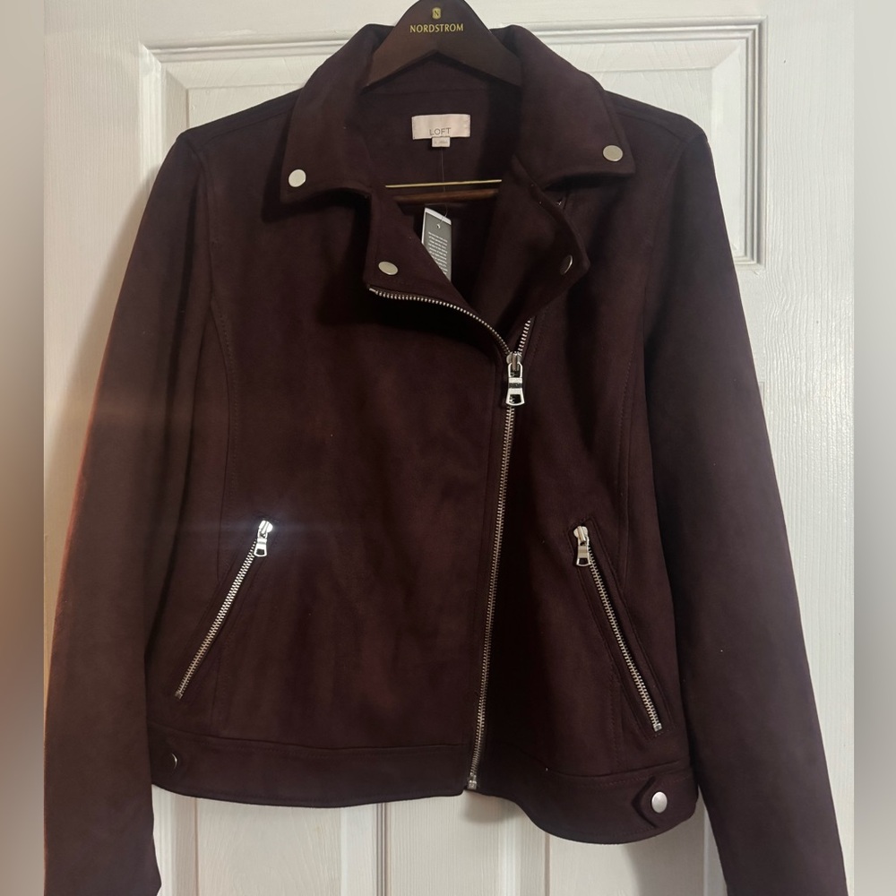 Loft fake suede, Moto jacket size large